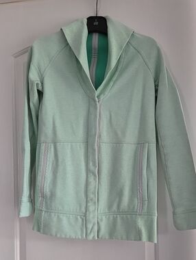 Lululemon Mint Green Yin To My Yang Shawl Collar Fleece Jacket Cardigan  Size 6